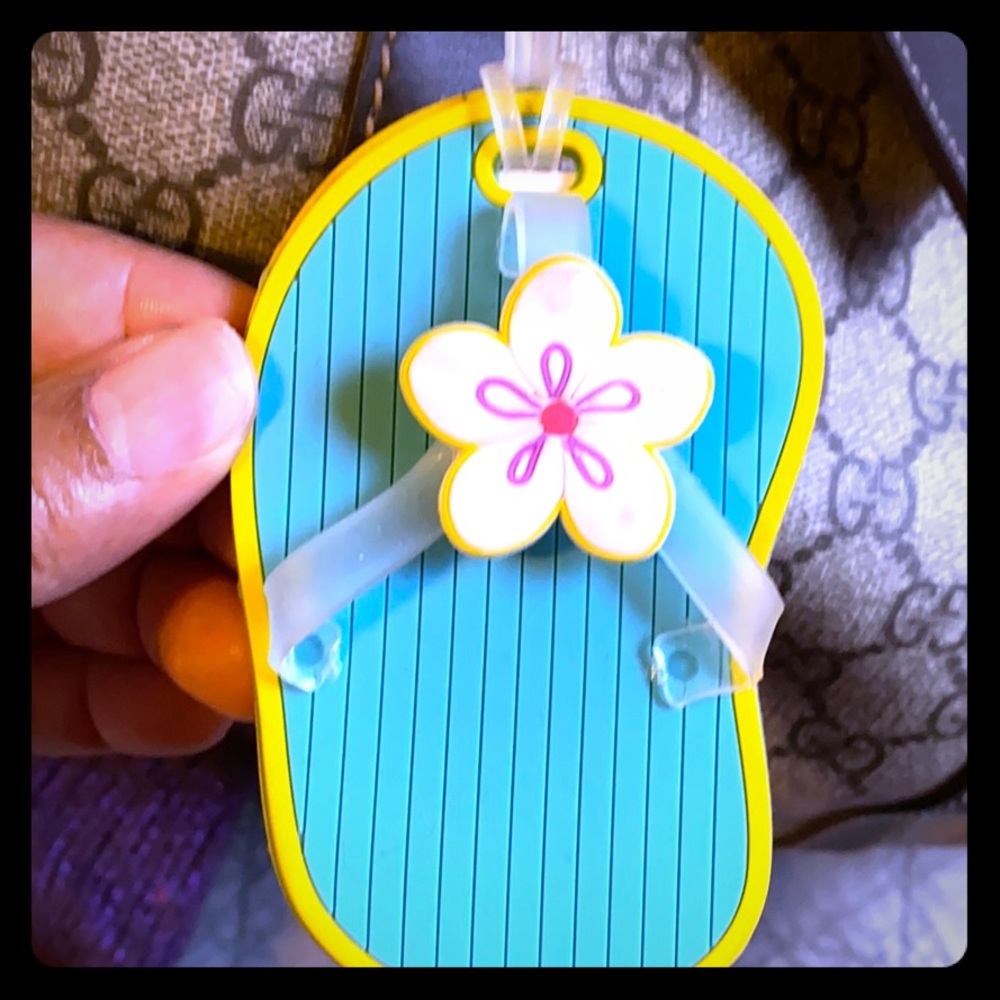 Kate Aspen rubber flip flop luggage tag